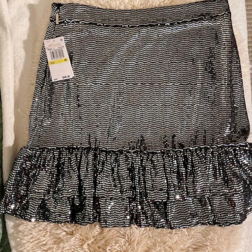 Michael Kors  NEW Sparkle Ruffle Skirt
